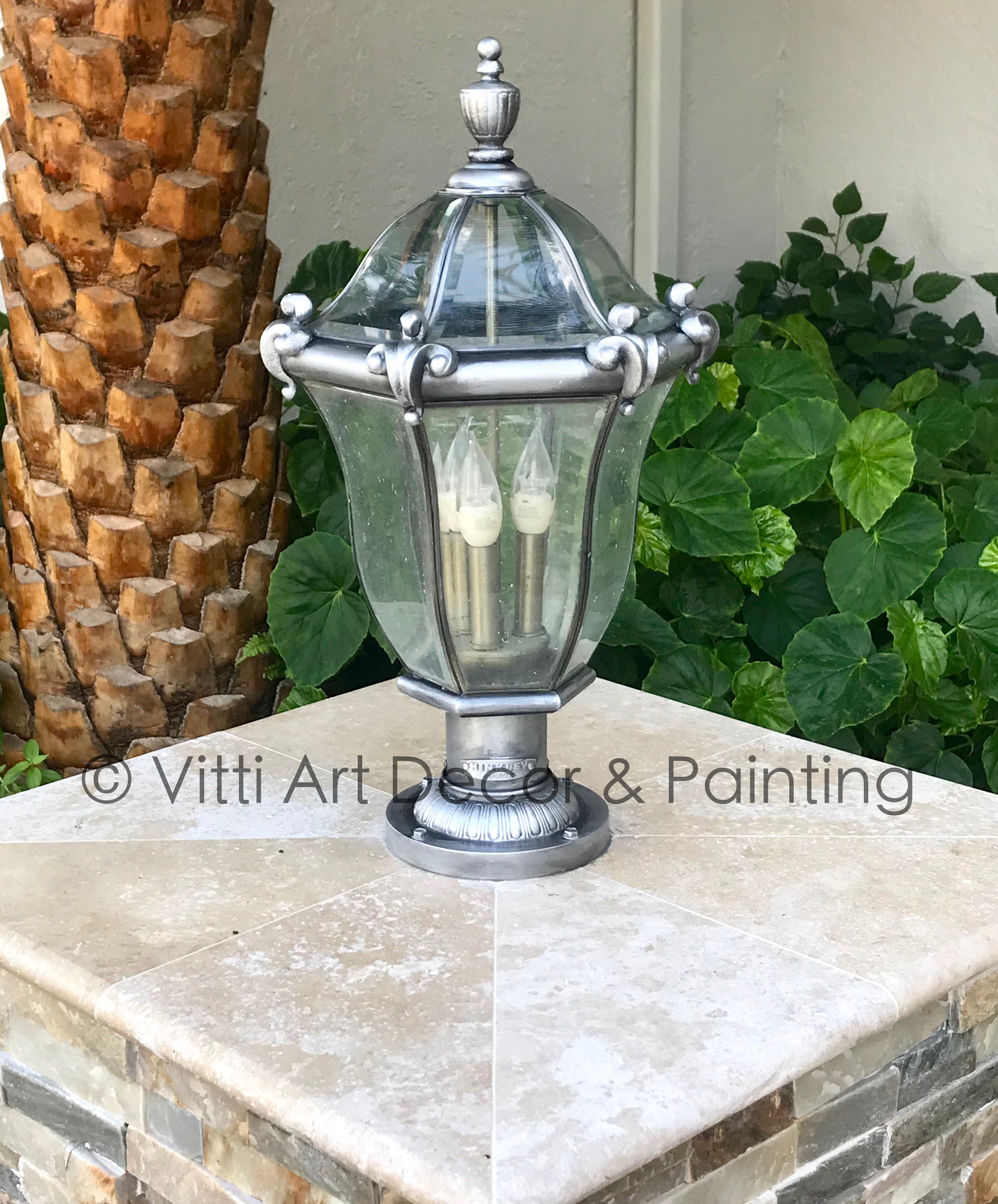 refinish chrome metallic finish exterior lighting fixtures jupiter florida paint faux